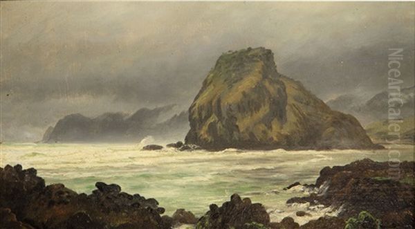 Piha And Untitled (verso) Oil Painting by Charles Blomfield