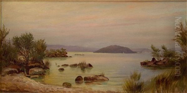 Lake Rotorua Oil Painting by Charles Blomfield