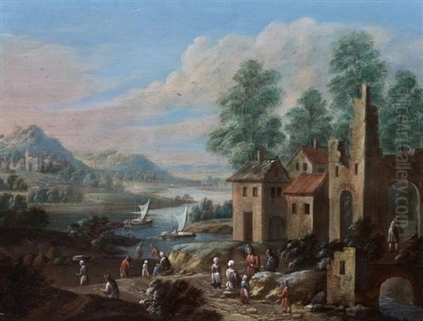 Paysage Anime De Personnages Oil Painting by Maximilian Blommaerdt