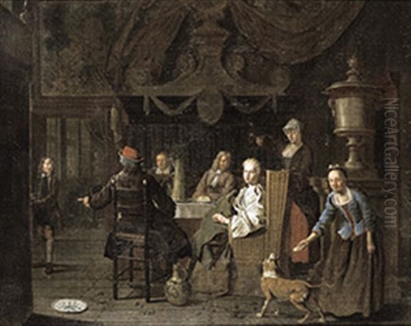 Voornaam Interieur Met Een Gastmaal Oil Painting by Maximilian Blommaerdt