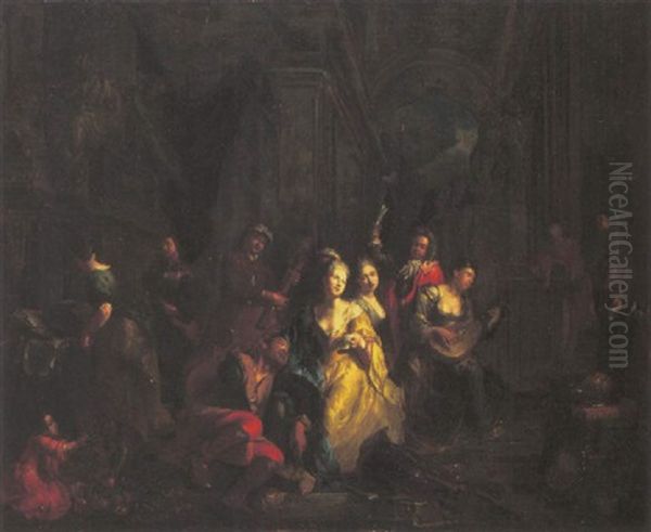 The Prodigal Son Feasting With Harlots Oil Painting by Maximilian Blommaerdt