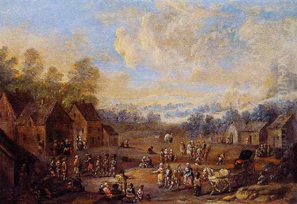 Place De Village Animee De Nombreux Villageois by Maximilian Blommaerdt