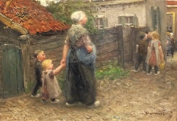 The Family Oil Painting by Bernardus Johannes Blommers