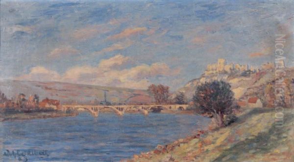 Le Chateau Gaillard (les Andelys) Oil Painting by Adolphe Albert