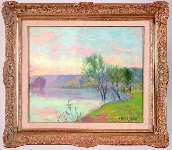 bord De Seine Oil Painting by Adolphe Albert