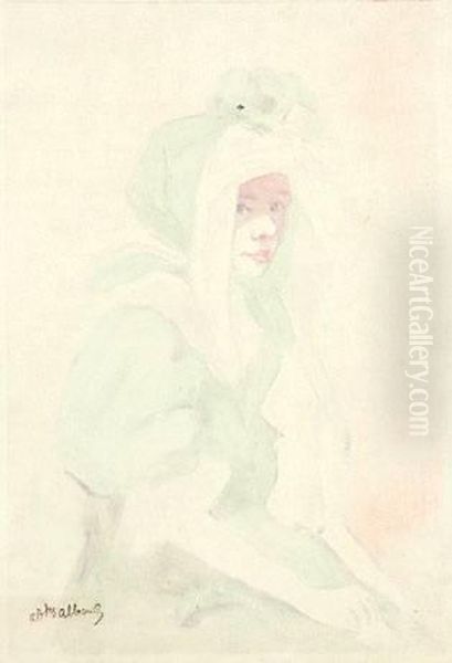 Woman In Green Oil Painting by Adolphe Albert