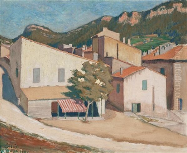 View From Southern France Oil Painting by Vaeinoe Alfred Blomstedt