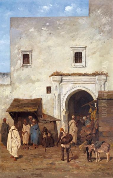 Marche A Tanger Oil Painting by Alfred Albert