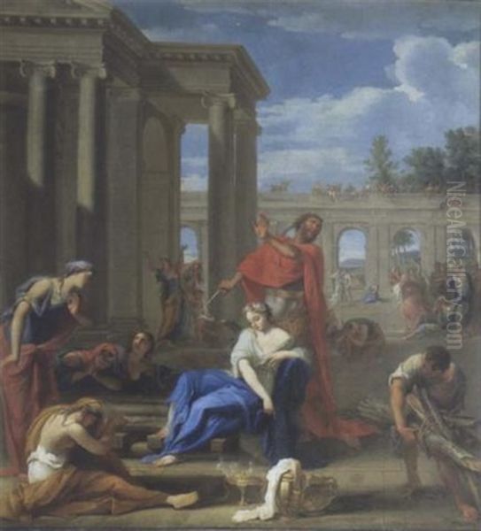 Le Sacrifice D'iphigenie (?) Oil Painting by Jean Le Blond