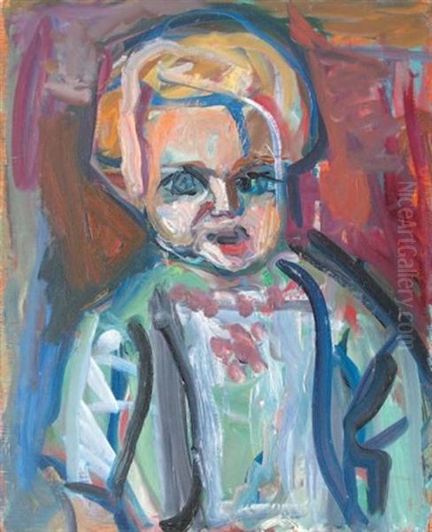 Enfant Blond Oil Painting by Andre Blondel (Aleksander Blonder)