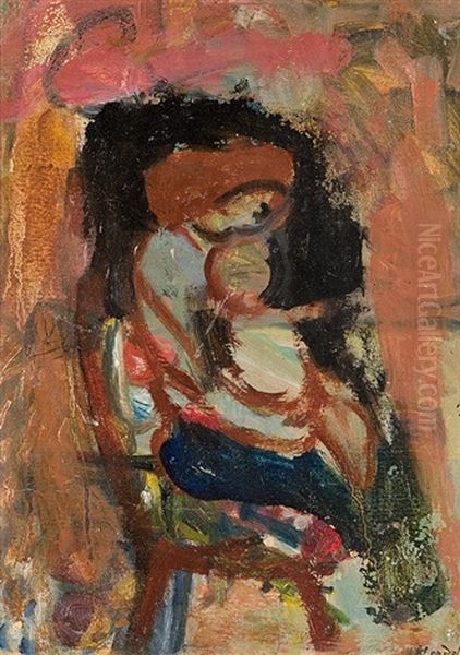 Maternity Oil Painting by Andre Blondel (Aleksander Blonder)