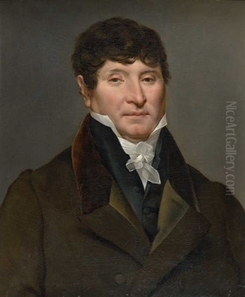 Portrait De Jean-pierre Duny D'aignerville Oil Painting by Merry-Joseph Blondel