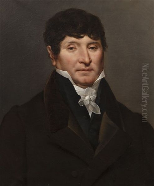 Portrait De Jean-pierre Duny D'aignerville Calvados Oil Painting by Merry-Joseph Blondel