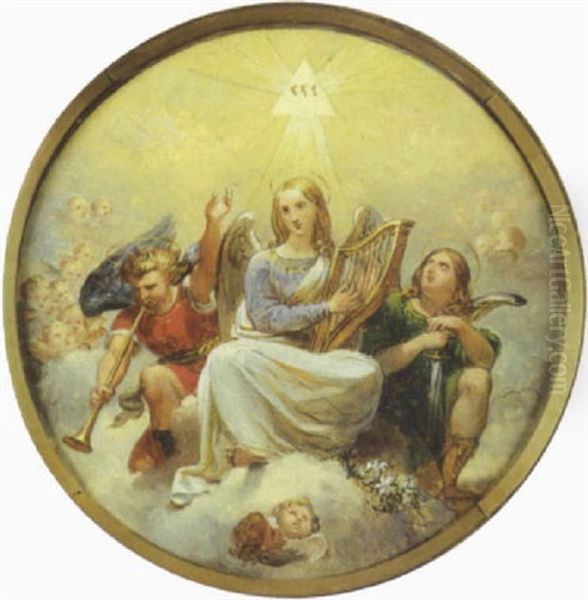 Allegorie De La Musique Oil Painting by Merry-Joseph Blondel