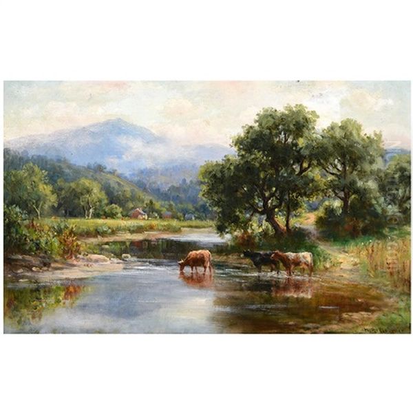 Marin Landscape W/ Mt. Tamalpais Oil Painting by Hiram Reynolds Bloomer