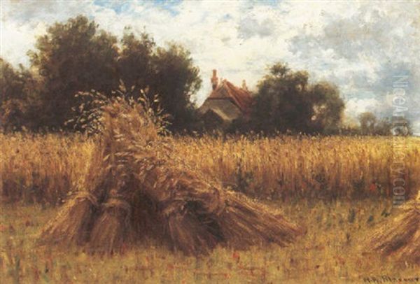 Haystacks Oil Painting by Hiram Reynolds Bloomer