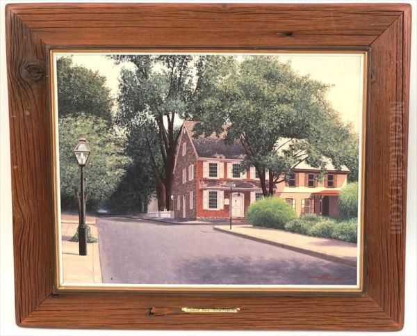 Depicting The Court Inn At Newtown Pa Oil Painting by Ernest Albert