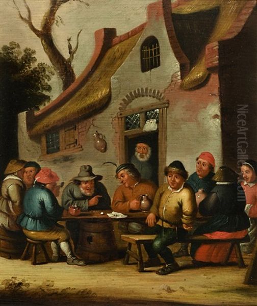 Vor Dem Wirtshaus Oil Painting by Pieter de Bloot