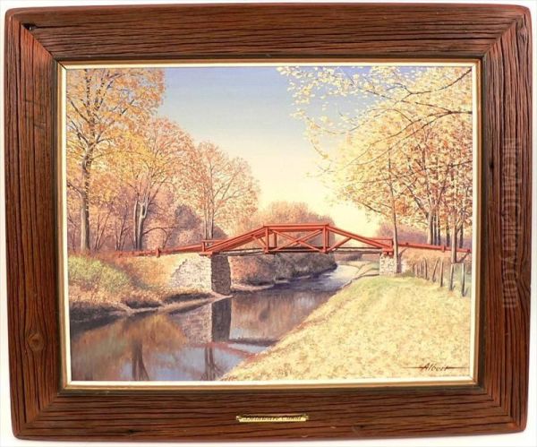 Depicting The Delaware Canal Oil Painting by Ernest Albert