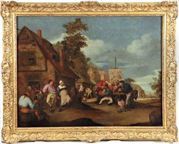 Scene Villageoise: Le Medecin Ambulant Oil Painting by Pieter de Bloot