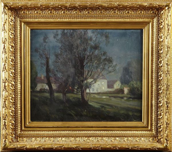 Gardsmotiv Oil Painting by Gustave Albert