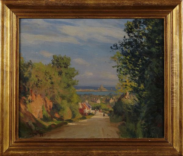 Sydlandskt Landskap Oil Painting by Gustave Albert