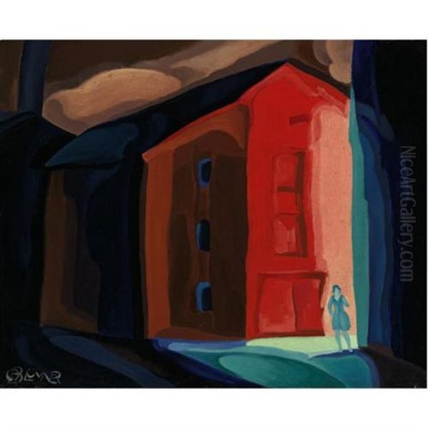 A Moment In Another Town Oil Painting by Oscar Florianus Bluemner