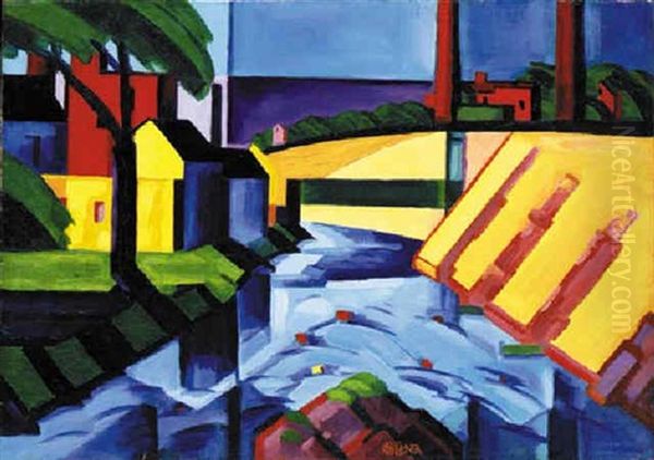 Evening Tones Oil Painting by Oscar Florianus Bluemner