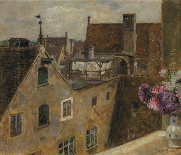 View From The Window Oil Painting by Hans Blum