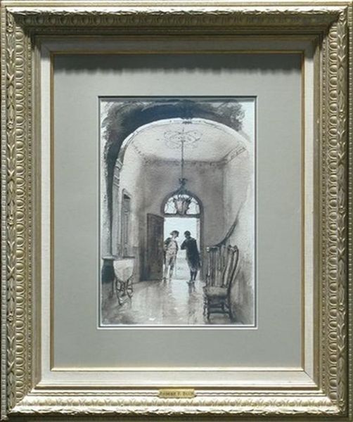 Robert E. Lee's Boyhood Home - The Hallway Oil Painting by Robert Frederick Blum