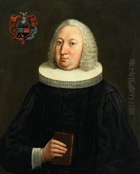 Portrait Of Jacob Caspar Christian Pingel (1720-1782), Professor And Archdeacon At Soro Academy In Denmark Oil Painting by Carl Gustav Blumenthal