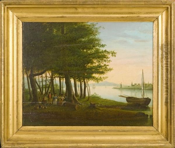 Picnic On Long Island Sound Oil Painting by John Sherburne Blunt