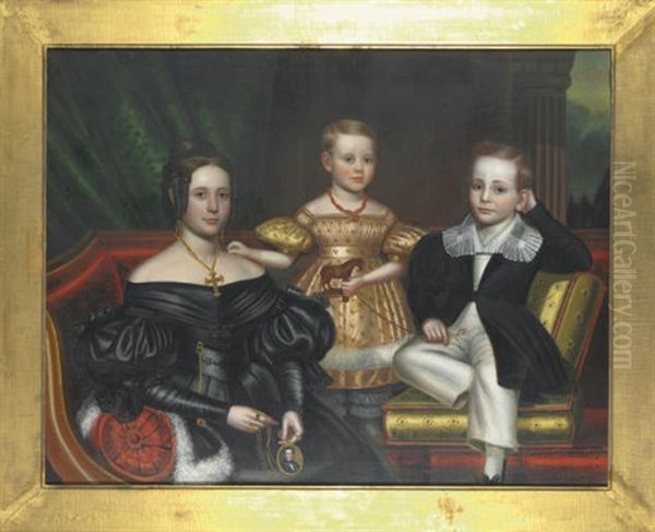 Willard Family Portrait Oil Painting by John Sherburne Blunt