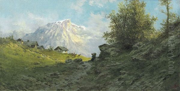 Paesaggio Montano Con Baite E Pascolo by Giacinto Bo