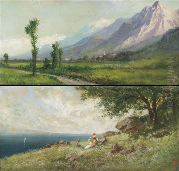 Paesaggio Ligure (+ Paesaggio Montano; 2 Works) by Giacinto Bo