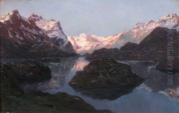 Lac En Montagne Oil Painting by Anna Boberg