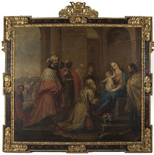 Adoracion De Los Reyes Magos Oil Painting by Pedro Anastasio Bocanegra