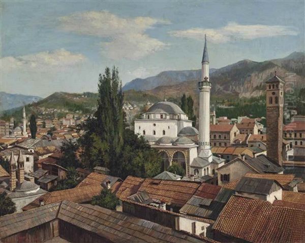 Gazi Husrev Beg Mosque, Sarajevo Oil Painting by Spiro Bocaric