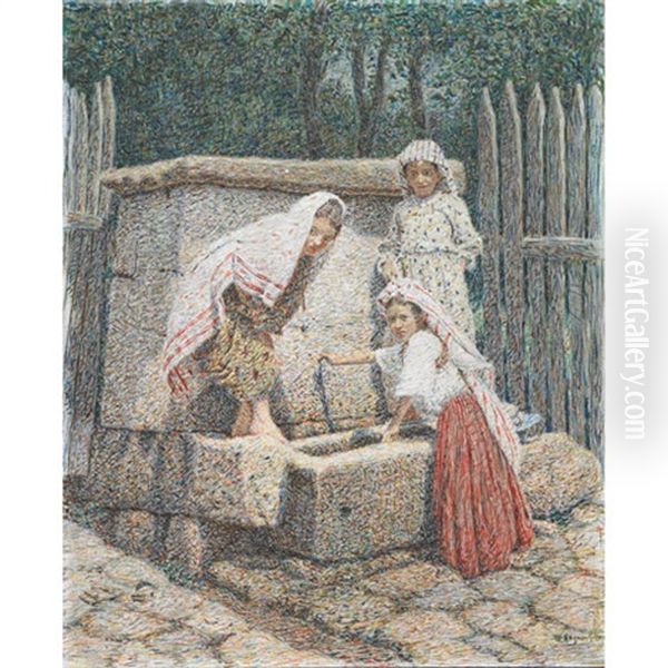 Kutnai (by The Well) Oil Painting by Spiro Bocaric