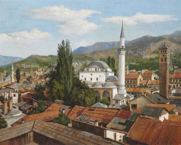 Gazi Husrev Beg Mosque, Sarajevo Oil Painting by Spiro Bocaric