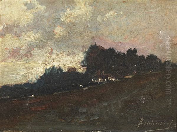 Dusk Oil Painting by Vikentios Boccheciampe