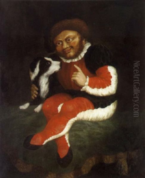 Bildnis Eines Hofzwergs Mit Seinem Hund Oil Painting by Faustino Bocchi