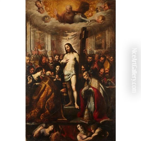 Corpus Domini Oil Painting by Clemente Bocciardo (il Clementone)