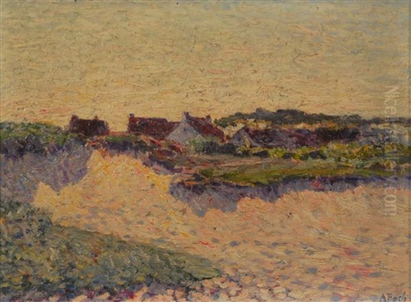 Maisons Dans Les Dunes A Knokke Oil Painting by Anna Boch