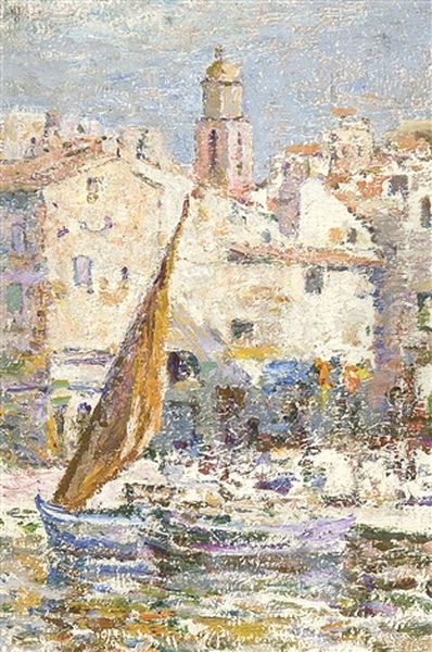 St. Tropez Oil Painting by Anna Boch