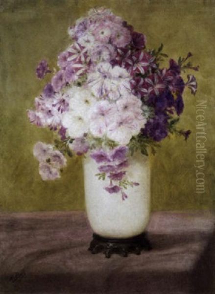 Bloemen In Een Vaas Oil Painting by Anna Boch