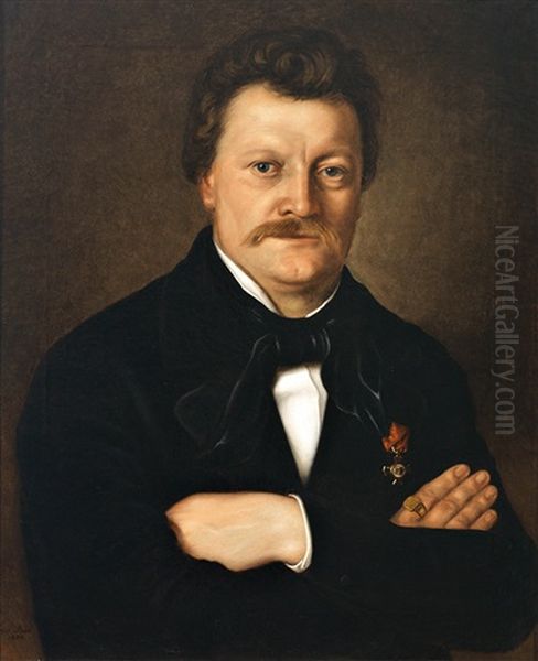 Portrait Des Dr. J. Schmid Von Lauterach, Vater Von Dr. Theodor Schmid In Bregenz Oil Painting by Anton Boch