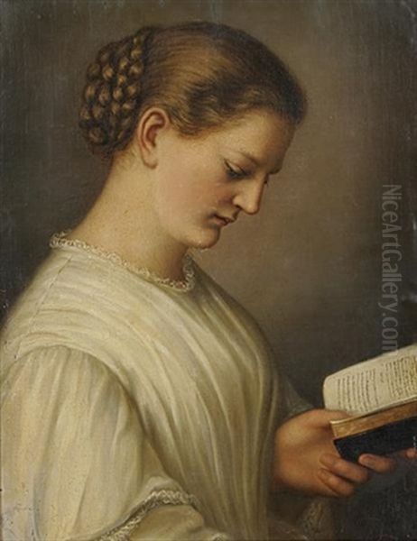 Lesende Junge Frau Oil Painting by Johann Boch