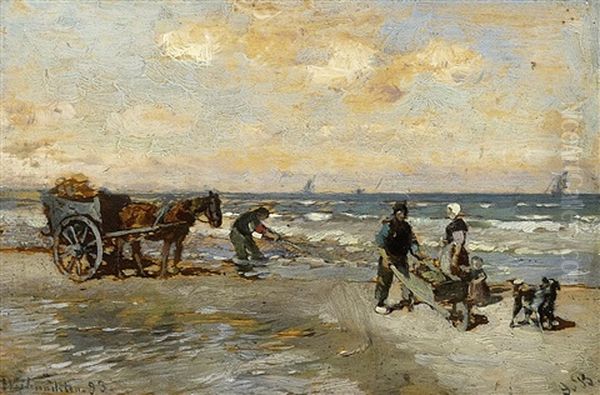 Krabbenfischer Am Meer Oil Painting by Gregor von Bochmann the Elder