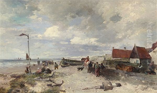 Hollandisches Strandleben Oil Painting by Gregor von Bochmann the Elder